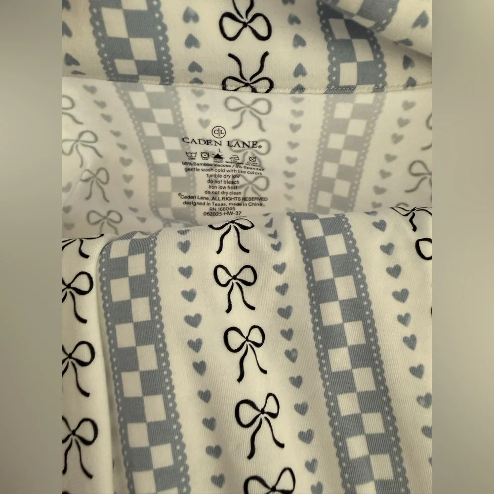 White and Blue Striped Pajama Set - Picture 2 of 2